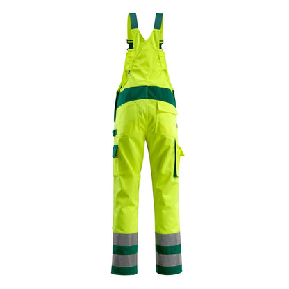 Yellow-Green - Back - Mascot Mens Barras Safe Complete Hi-Vis Bib And Brace Overall
