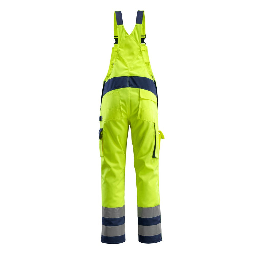 Yellow-Navy - Back - Mascot Mens Barras Safe Complete Hi-Vis Bib And Brace Overall