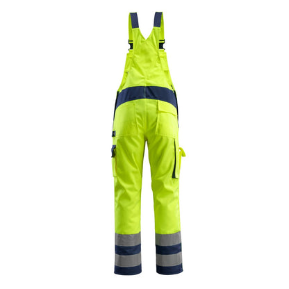 Yellow-Navy - Back - Mascot Mens Barras Safe Complete Hi-Vis Bib And Brace Overall