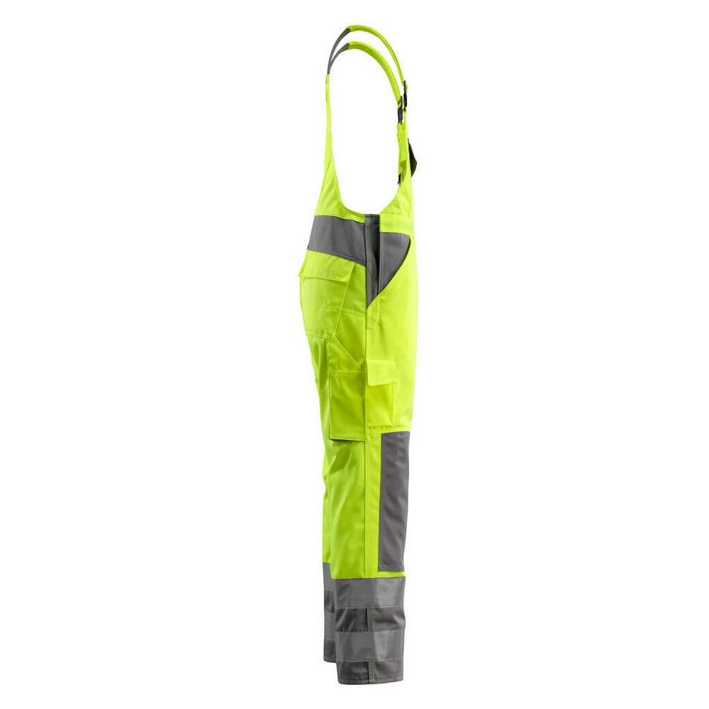 Yellow-Anthracite - Side - Mascot Mens Barras Safe Complete Hi-Vis Bib And Brace Overall