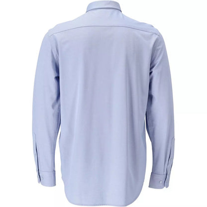 Light Blue-White - Back - Mascot Mens Frontline Checked Slim Shirt