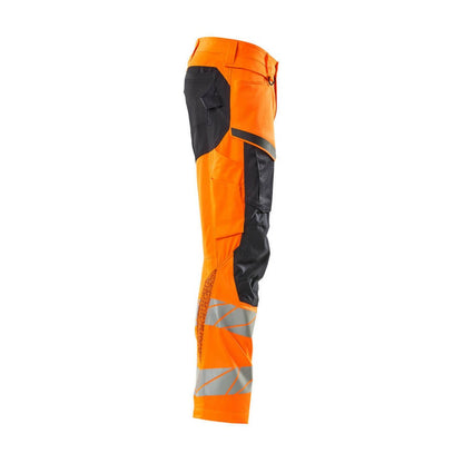 Hi Vis Orange-Dark Navy - Side - Mascot Mens Accelerate Safe Hi-Vis Trousers