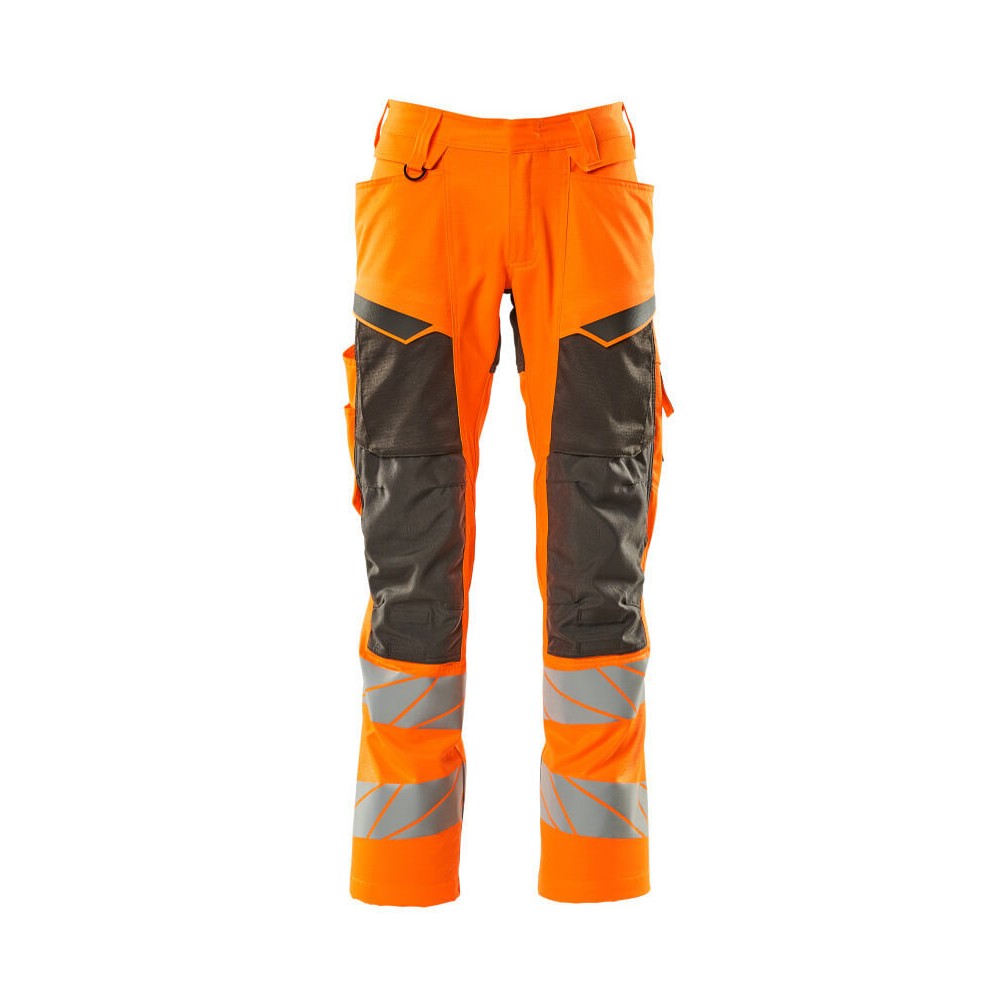 Hi Vis Orange-Dark Anthracite - Front - Mascot Mens Accelerate Safe Hi-Vis Trousers