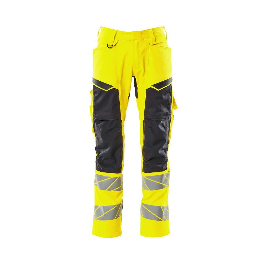 Hi Vis Yellow-Black - Front - Mascot Mens Accelerate Safe Hi-Vis Trousers
