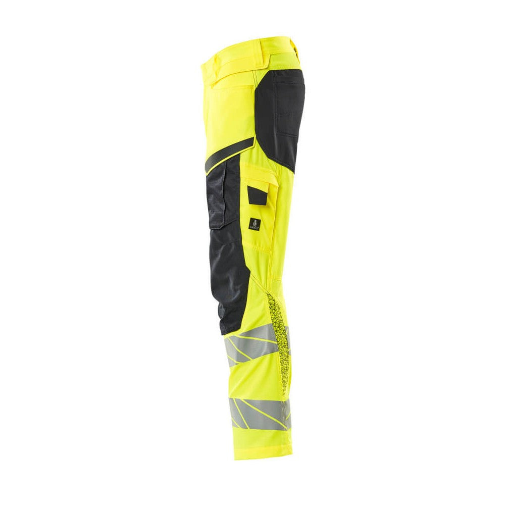 Hi Vis Yellow-Dark Navy - Lifestyle - Mascot Mens Accelerate Safe Hi-Vis Trousers