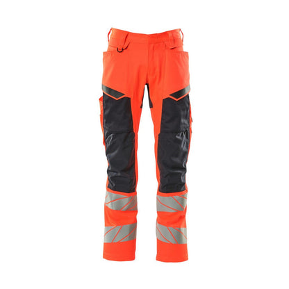 Hi Vis Red-Dark Navy - Front - Mascot Mens Accelerate Safe Hi-Vis Trousers