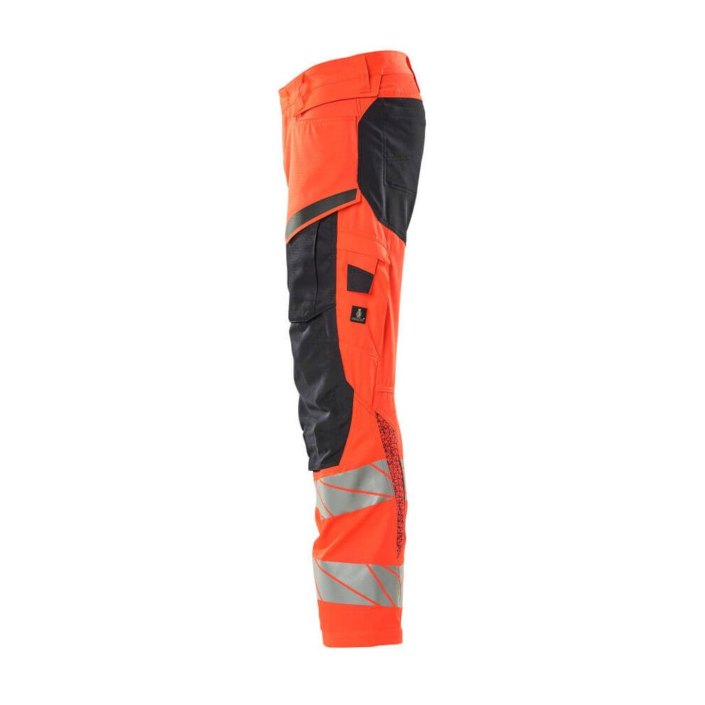 Hi Vis Red-Dark Navy - Lifestyle - Mascot Mens Accelerate Safe Hi-Vis Trousers