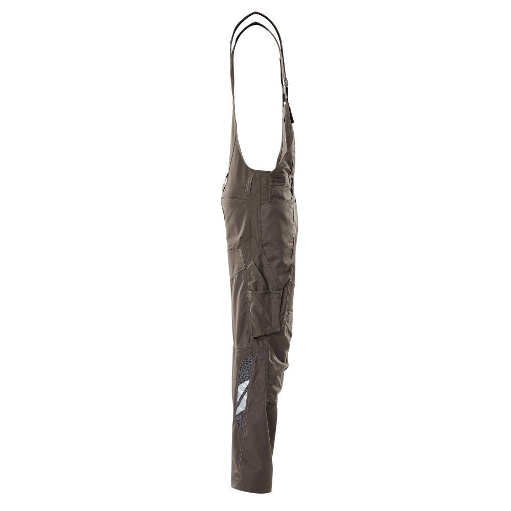 Dark Anthracite - Side - Mascot Mens Accelerate Stretch Knee Pad Pockets Bib And Brace Overall