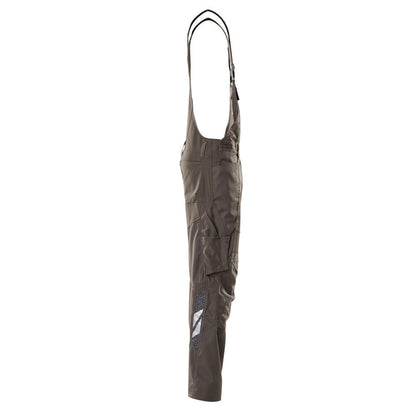 Dark Anthracite - Side - Mascot Mens Accelerate Stretch Knee Pad Pockets Bib And Brace Overall