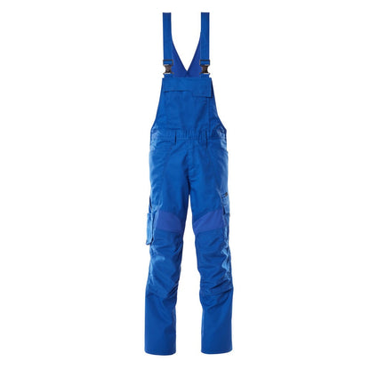 Azure Blue - Front - Mascot Mens Accelerate Stretch Knee Pad Pockets Bib And Brace Overall