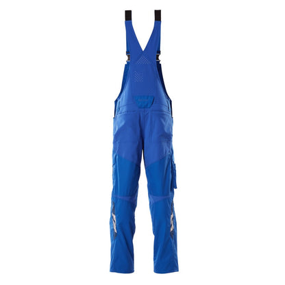 Azure Blue - Back - Mascot Mens Accelerate Stretch Knee Pad Pockets Bib And Brace Overall