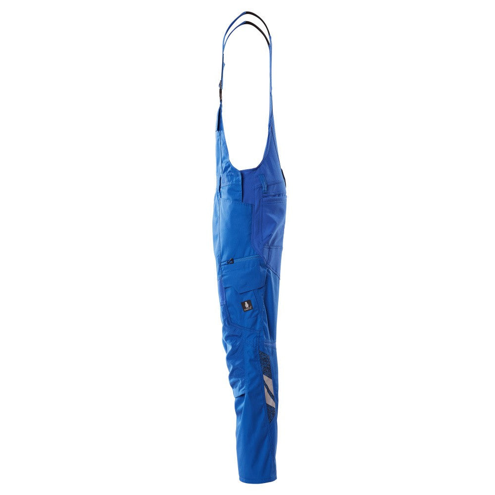 Azure Blue - Lifestyle - Mascot Mens Accelerate Stretch Knee Pad Pockets Bib And Brace Overall
