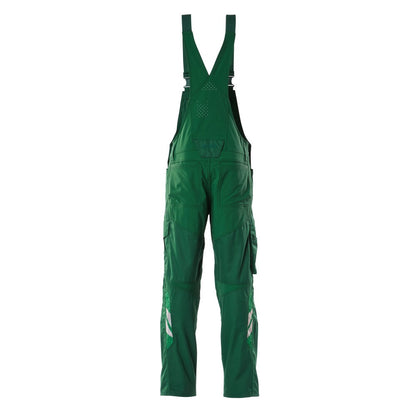 Green - Back - Mascot Mens Accelerate Stretch Knee Pad Pockets Bib And Brace Overall
