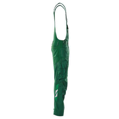 Green - Side - Mascot Mens Accelerate Stretch Knee Pad Pockets Bib And Brace Overall