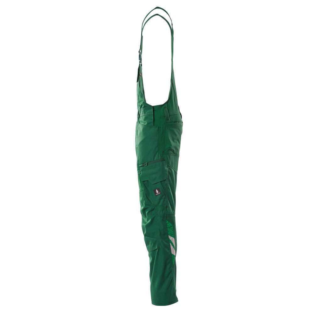 Green - Lifestyle - Mascot Mens Accelerate Stretch Knee Pad Pockets Bib And Brace Overall
