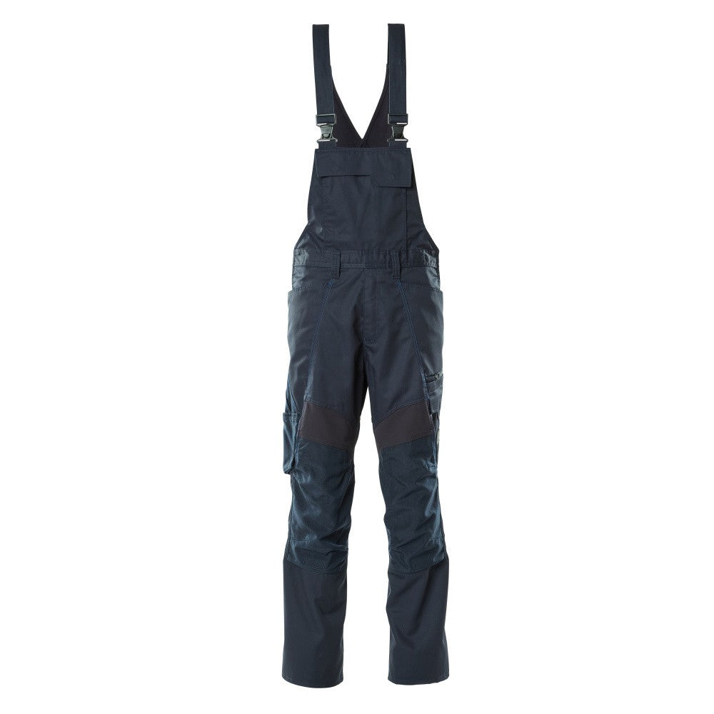 Dark Navy - Front - Mascot Mens Accelerate Stretch Knee Pad Pockets Bib And Brace Overall