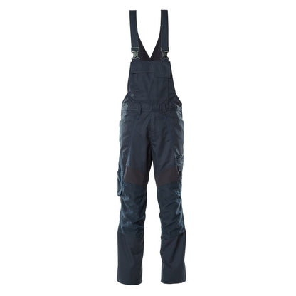 Dark Navy - Front - Mascot Mens Accelerate Stretch Knee Pad Pockets Bib And Brace Overall