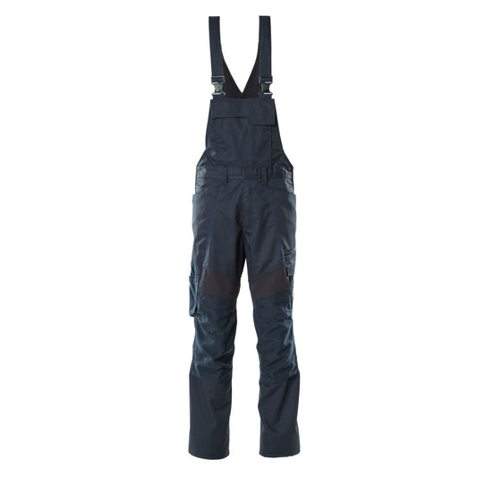 Dark Navy - Front - Mascot Mens Accelerate Stretch Knee Pad Pockets Bib And Brace Overall