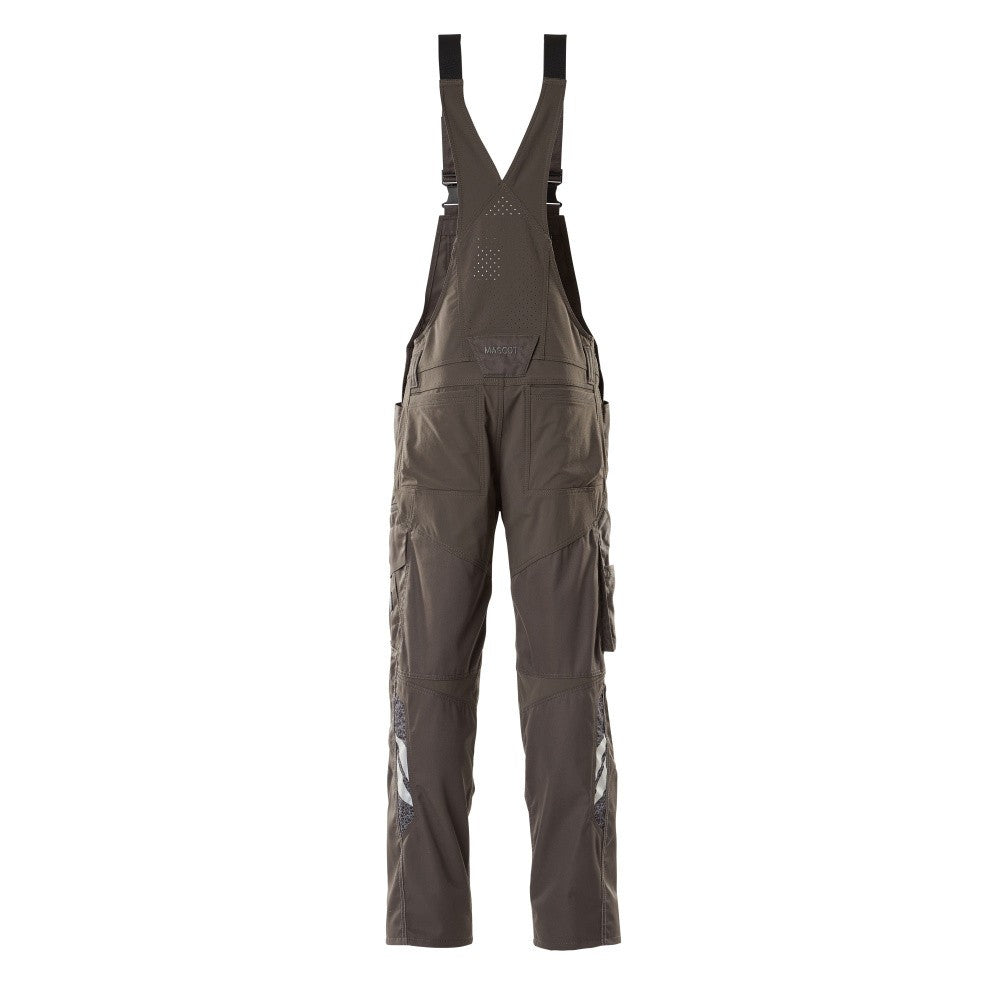 Dark Anthracite - Back - Mascot Mens Accelerate Stretch Knee Pad Pockets Bib And Brace Overall