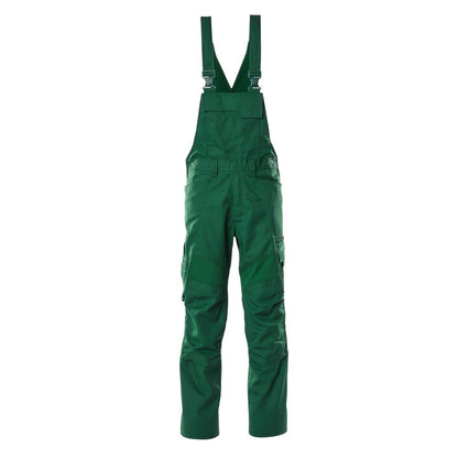 Green - Front - Mascot Mens Accelerate Stretch Knee Pad Pockets Bib And Brace Overall