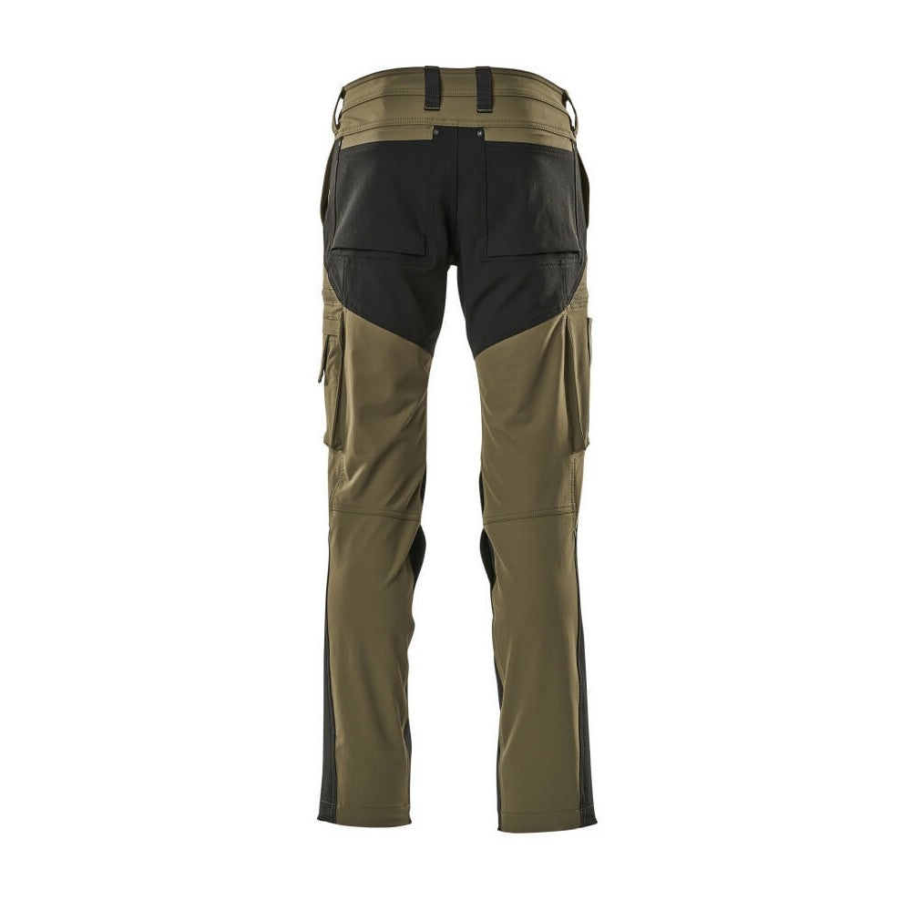 Moss Green-Black - Back - Mascot Mens Advanced Work Trousers