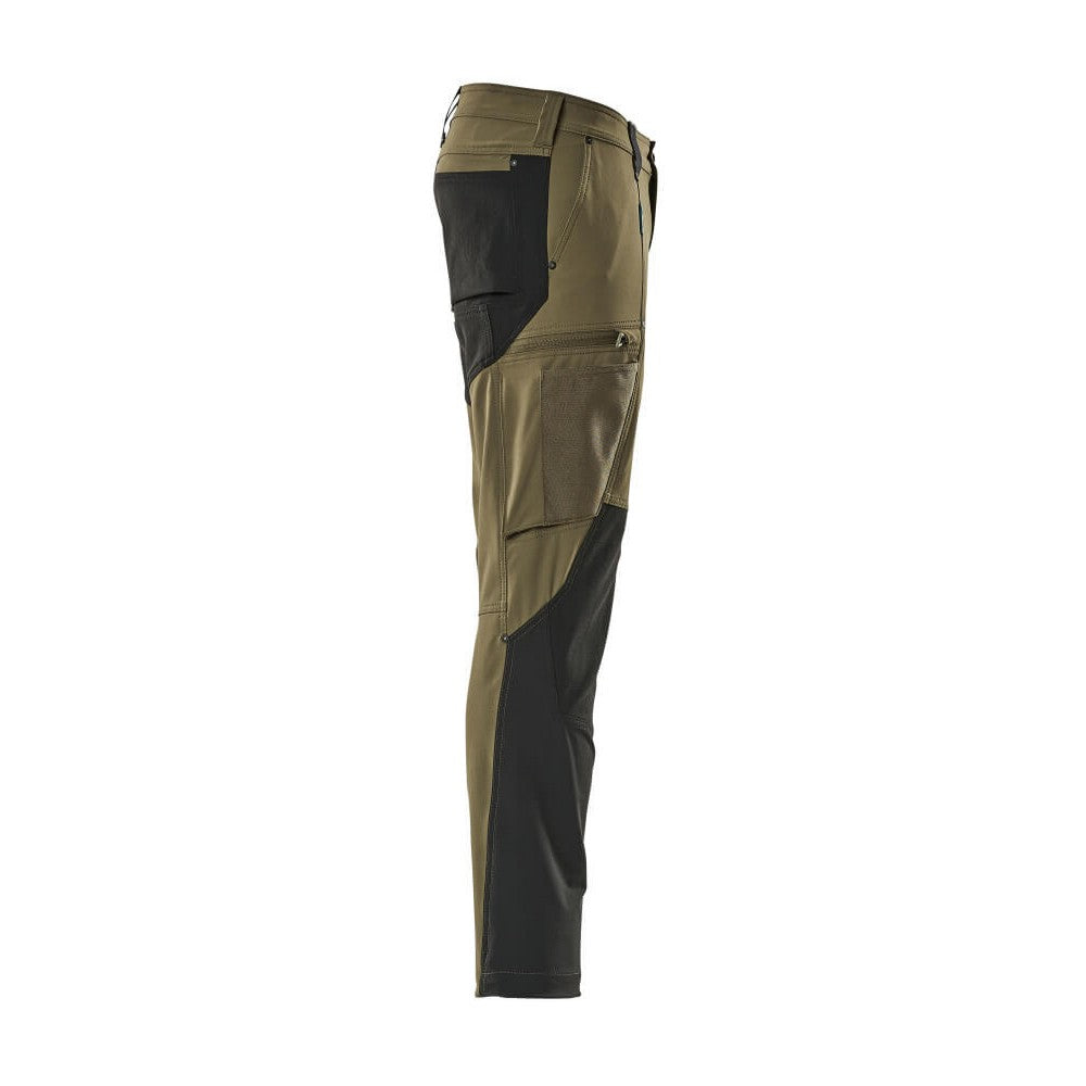Moss Green-Black - Side - Mascot Mens Advanced Work Trousers
