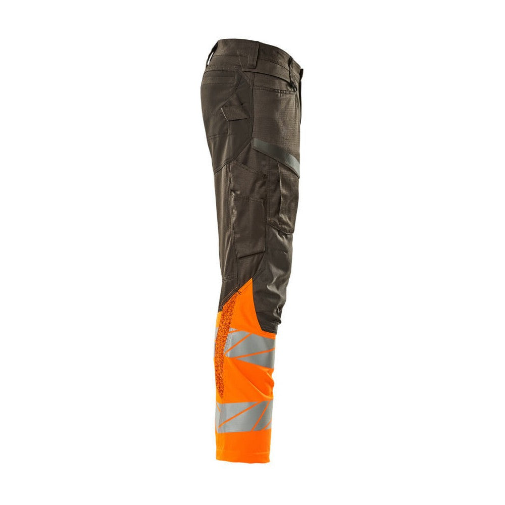 Dark Anthracite-Hi Vis Orange - Side - Mascot Mens Accelerate Safe Hi-Vis Knee Pad Pockets Work Trousers