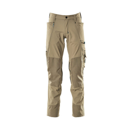 Light Khaki - Front - Mascot Mens Advanced Knee Pad Pockets Work Trousers
