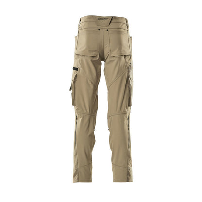 Light Khaki - Back - Mascot Mens Advanced Knee Pad Pockets Work Trousers