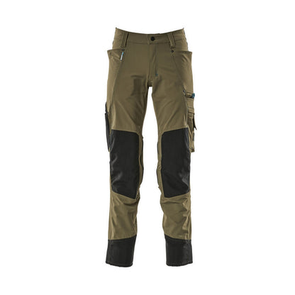 Moss Green - Front - Mascot Mens Advanced Knee Pad Pockets Work Trousers