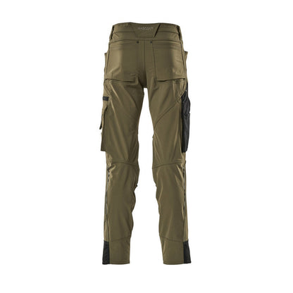 Moss Green - Back - Mascot Mens Advanced Knee Pad Pockets Work Trousers