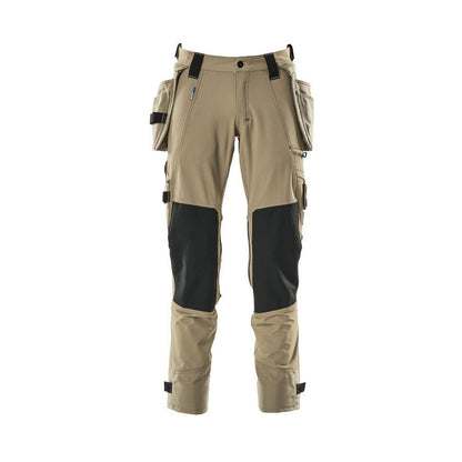 Light Khaki - Front - Mascot Mens Advanced Holster Pocket Work Trousers