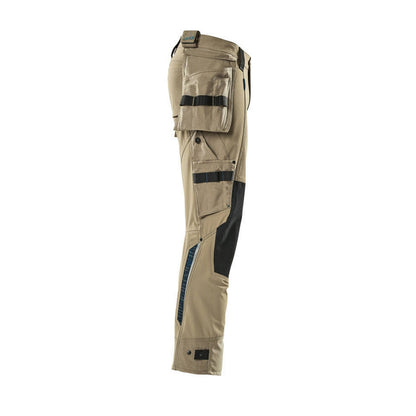 Light Khaki - Side - Mascot Mens Advanced Holster Pocket Work Trousers