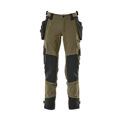 Moss Green - Front - Mascot Mens Advanced Holster Pocket Work Trousers