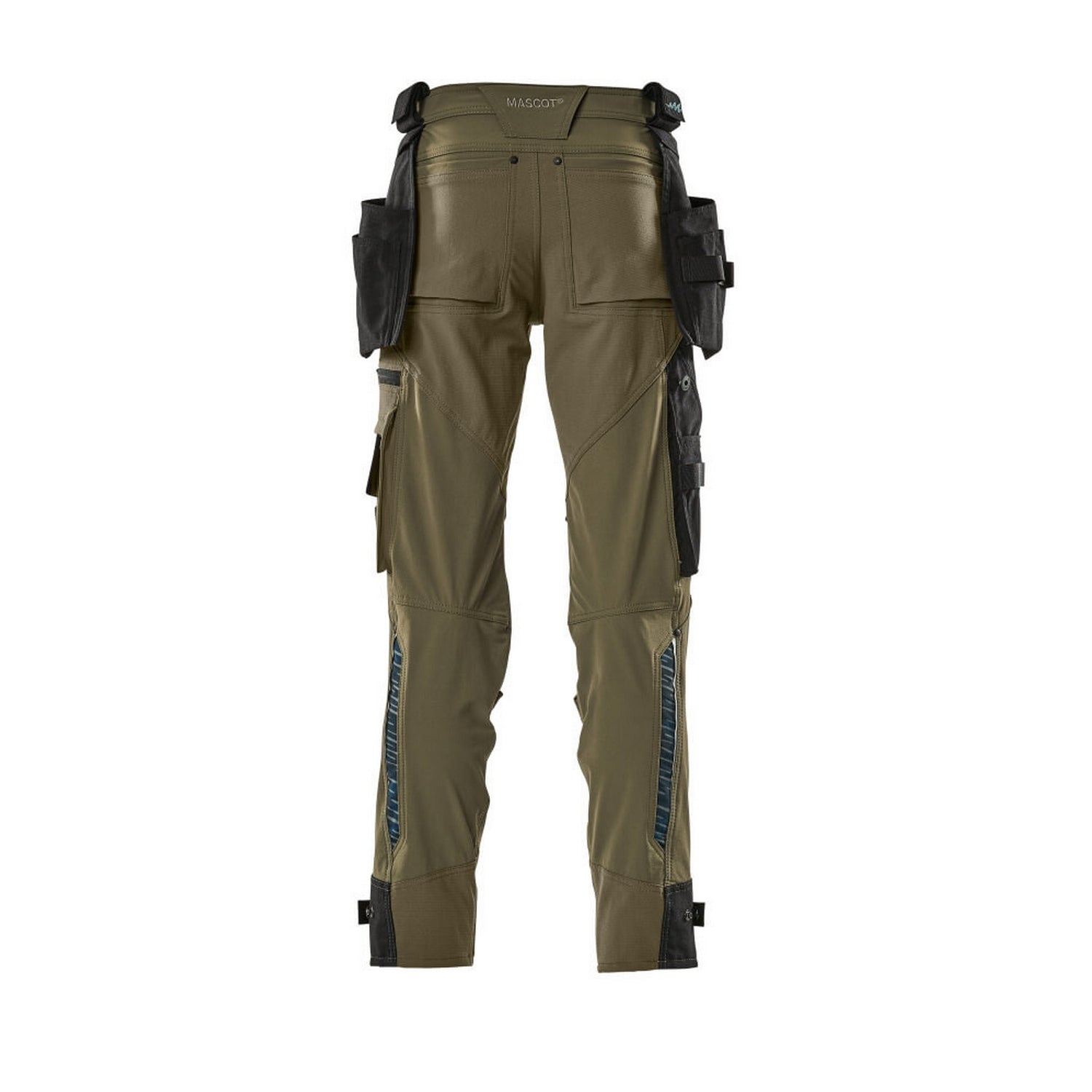 Moss Green - Back - Mascot Mens Advanced Holster Pocket Work Trousers