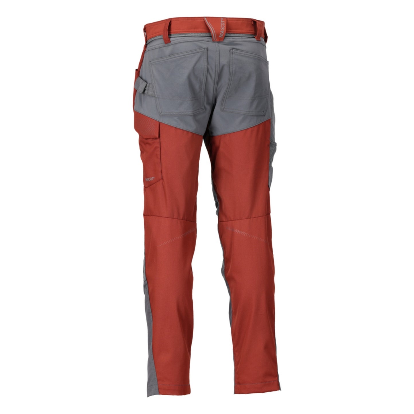Autumn Red-Stone Grey - Back - Mascot Mens Customised Colour Block Knee Pad Pockets Work Trousers