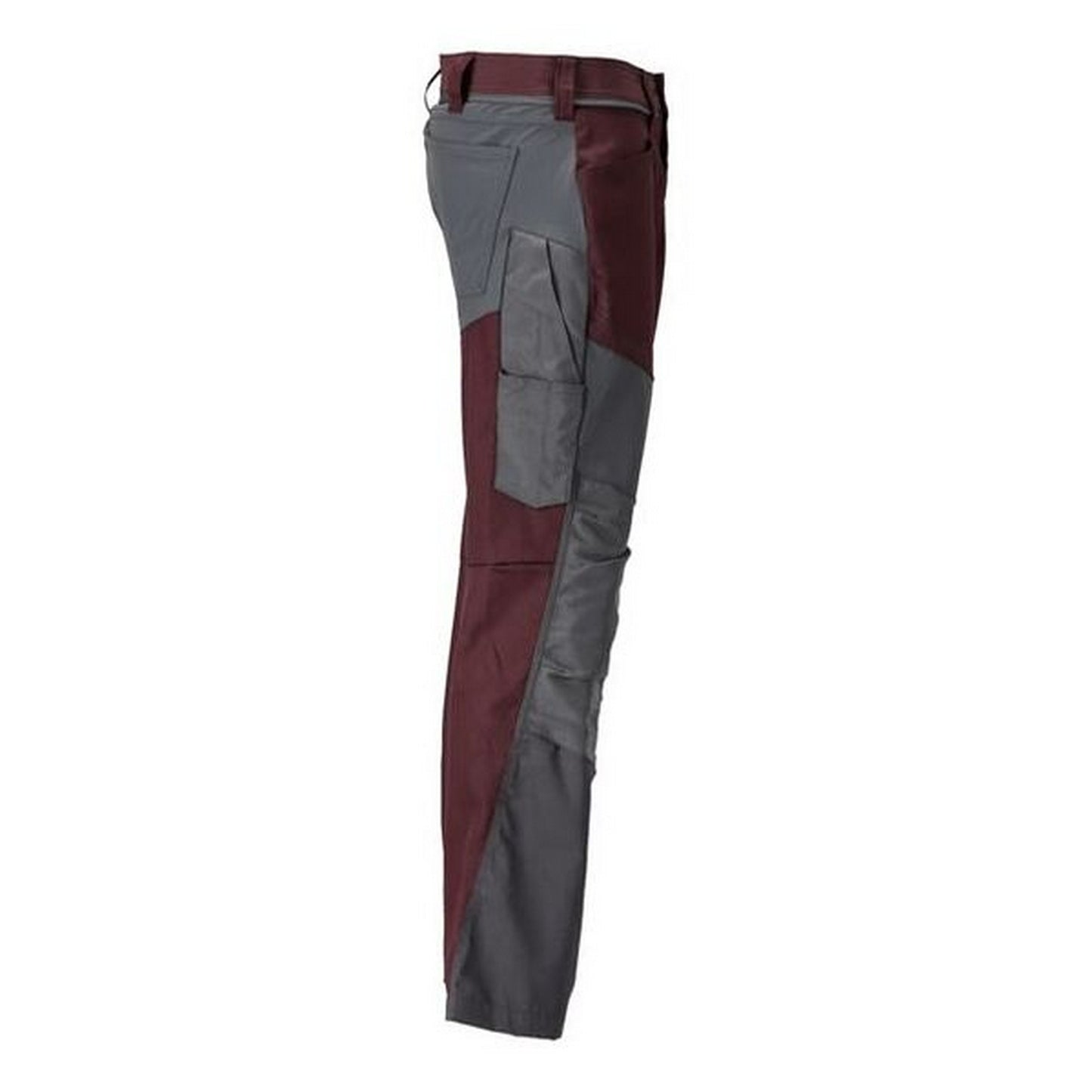 Bordeaux-Folkstone Grey - Side - Mascot Mens Customised Colour Block Knee Pad Pockets Work Trousers
