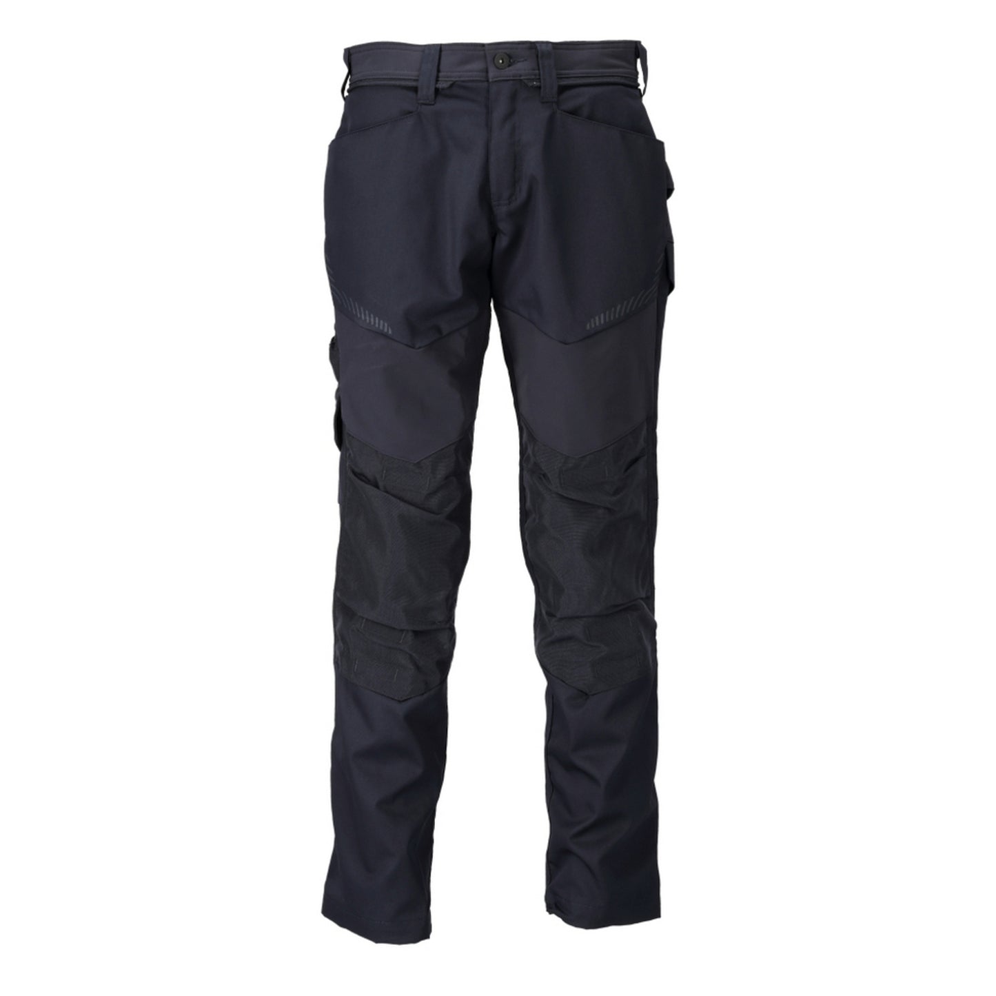 Dark Navy - Front - Mascot Mens Customised Colour Block Knee Pad Pockets Work Trousers