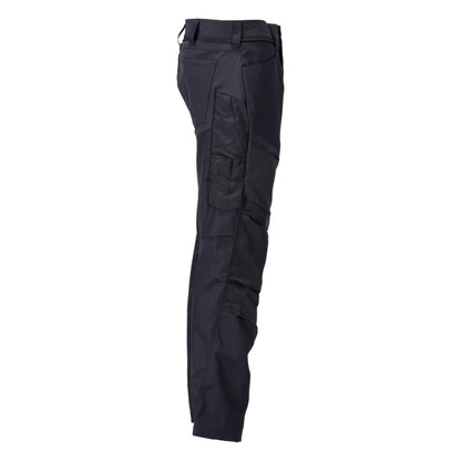 Dark Navy - Side - Mascot Mens Customised Colour Block Knee Pad Pockets Work Trousers