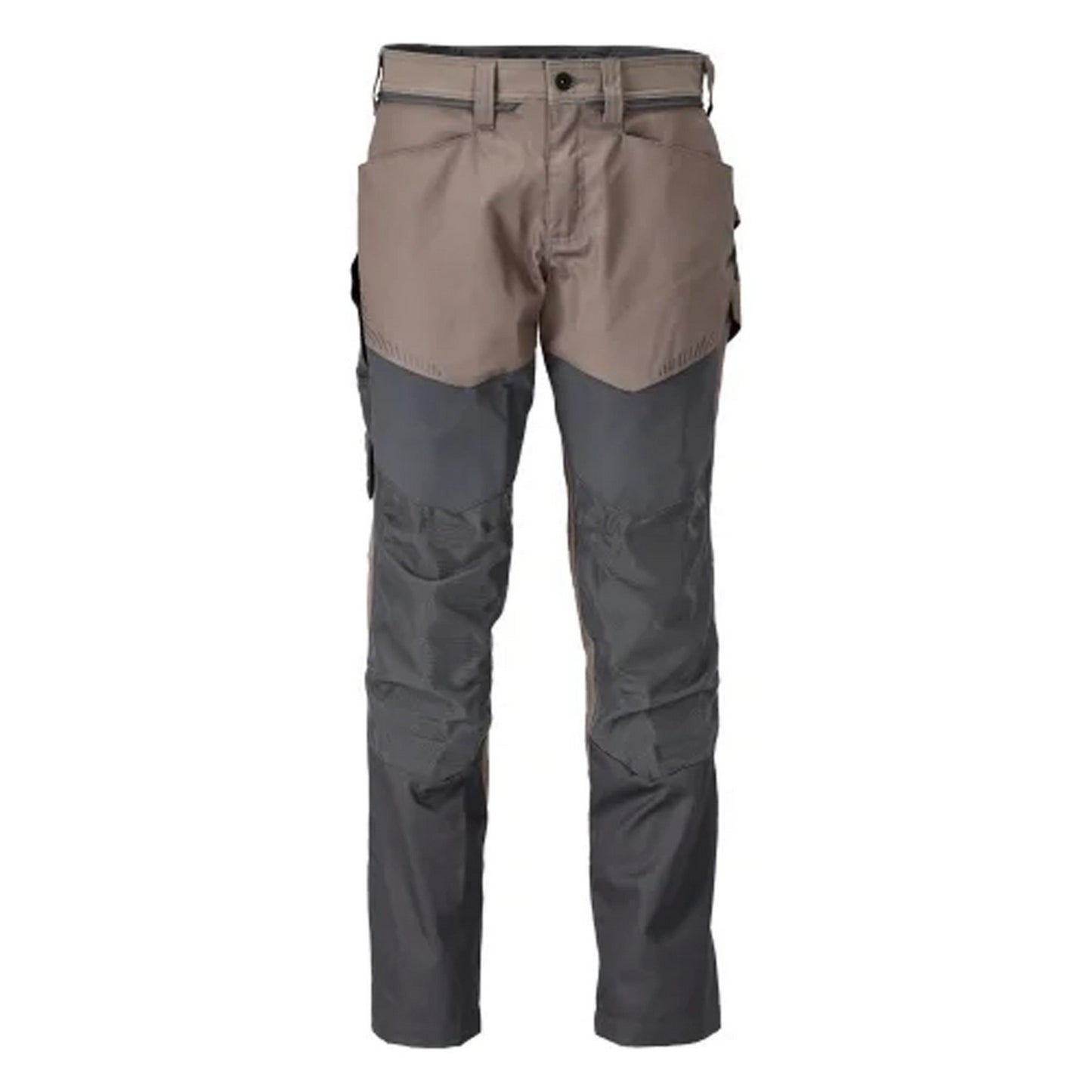 Dark Sand-Stone Grey - Front - Mascot Mens Customised Colour Block Knee Pad Pockets Work Trousers