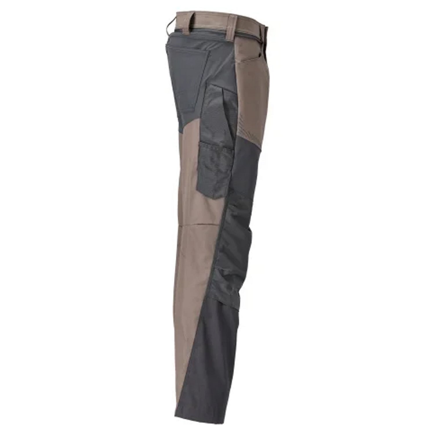 Dark Sand-Stone Grey - Side - Mascot Mens Customised Colour Block Knee Pad Pockets Work Trousers