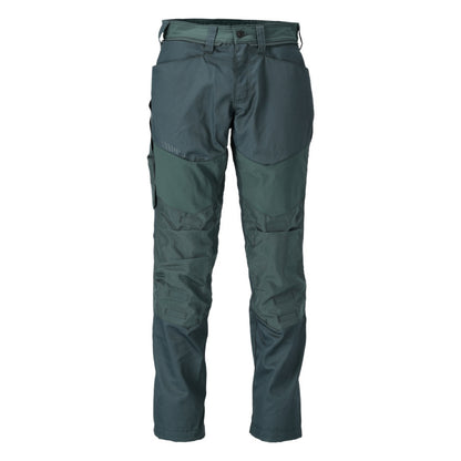 Forest Green - Front - Mascot Mens Customised Colour Block Knee Pad Pockets Work Trousers
