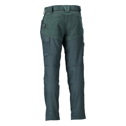 Forest Green - Back - Mascot Mens Customised Colour Block Knee Pad Pockets Work Trousers
