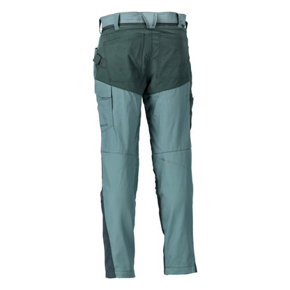 Light Forest Green-Forest Green - Back - Mascot Mens Customised Colour Block Knee Pad Pockets Work Trousers