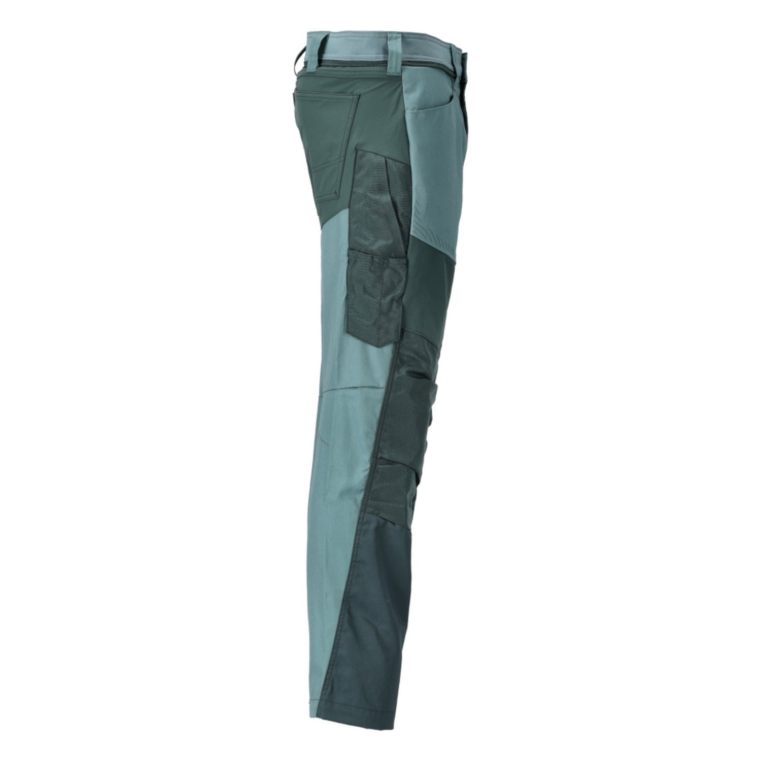 Light Forest Green-Forest Green - Side - Mascot Mens Customised Colour Block Knee Pad Pockets Work Trousers