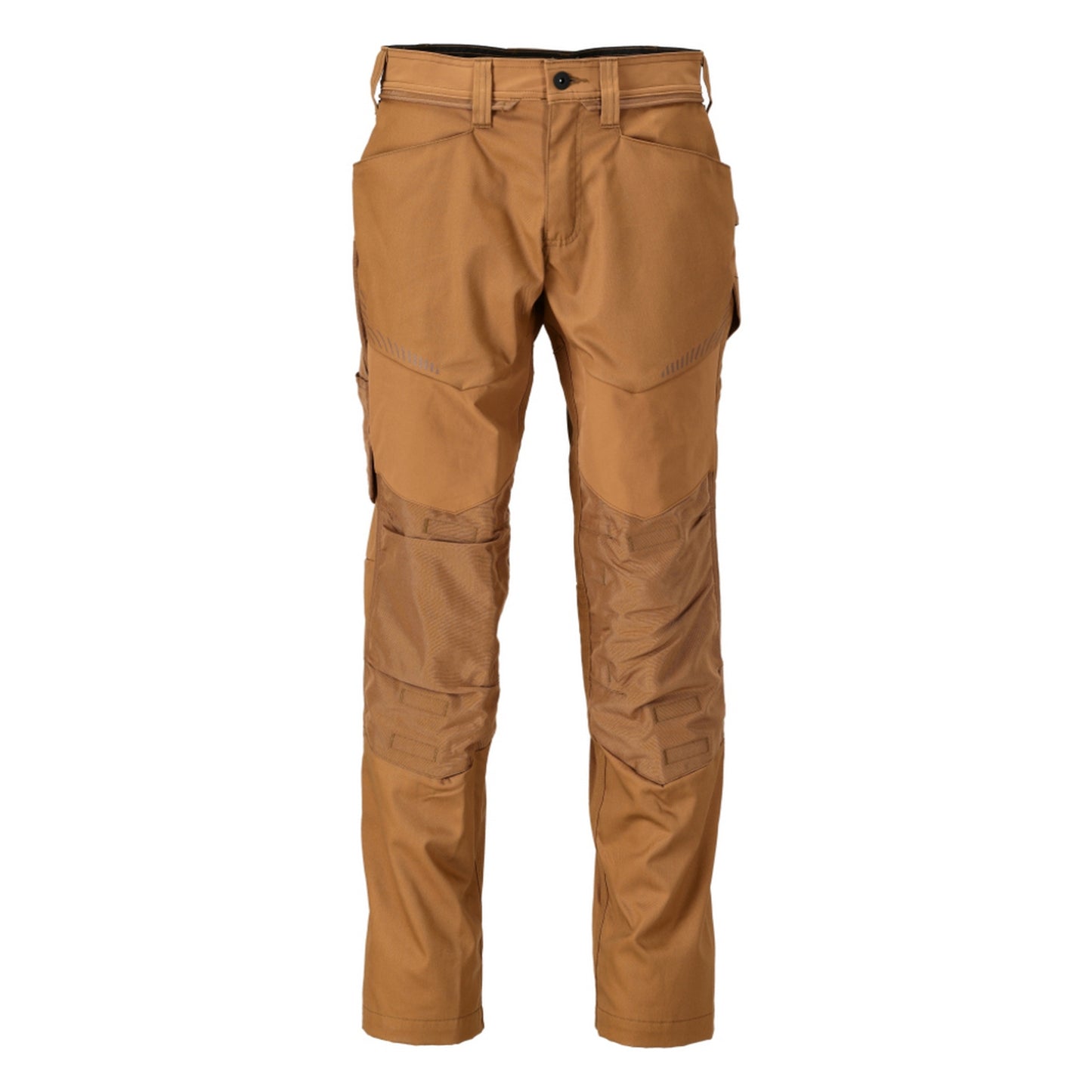 Nut Brown - Front - Mascot Mens Customised Colour Block Knee Pad Pockets Work Trousers