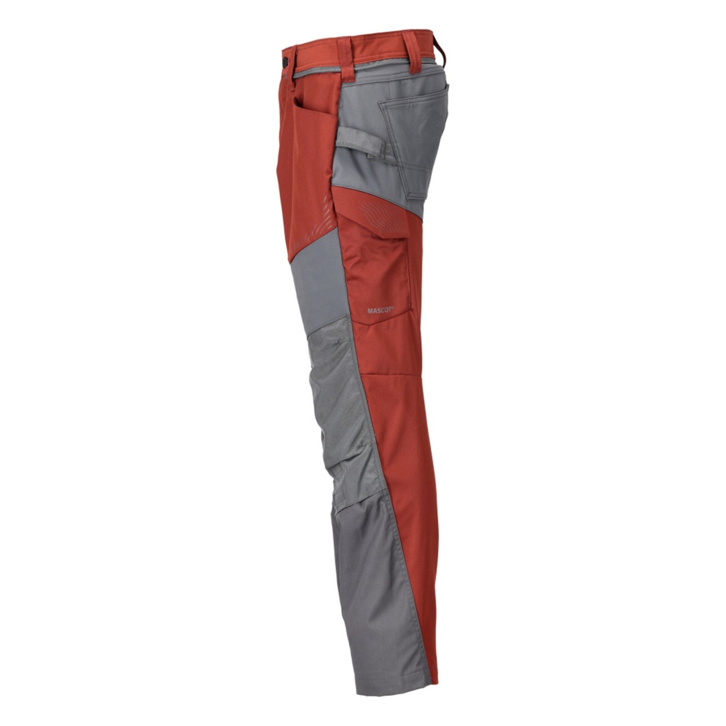Autumn Red-Stone Grey - Lifestyle - Mascot Mens Customised Colour Block Knee Pad Pockets Work Trousers