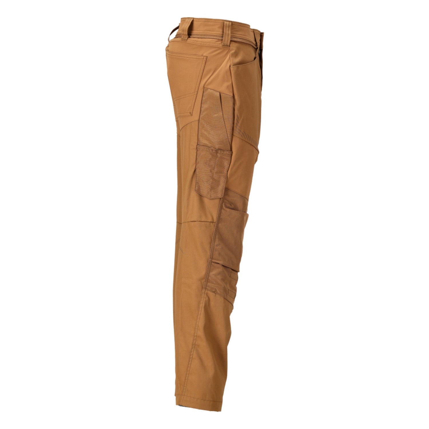 Nut Brown - Side - Mascot Mens Customised Colour Block Knee Pad Pockets Work Trousers