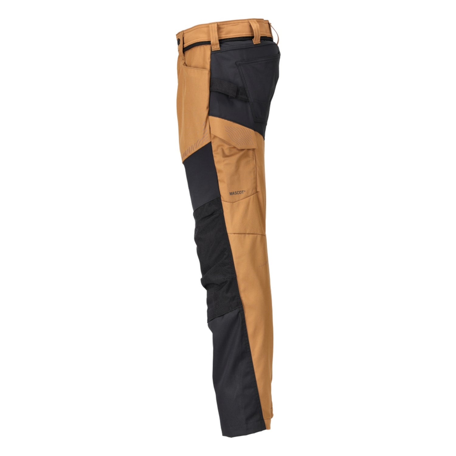 Nut Brown-Black - Lifestyle - Mascot Mens Customised Colour Block Knee Pad Pockets Work Trousers