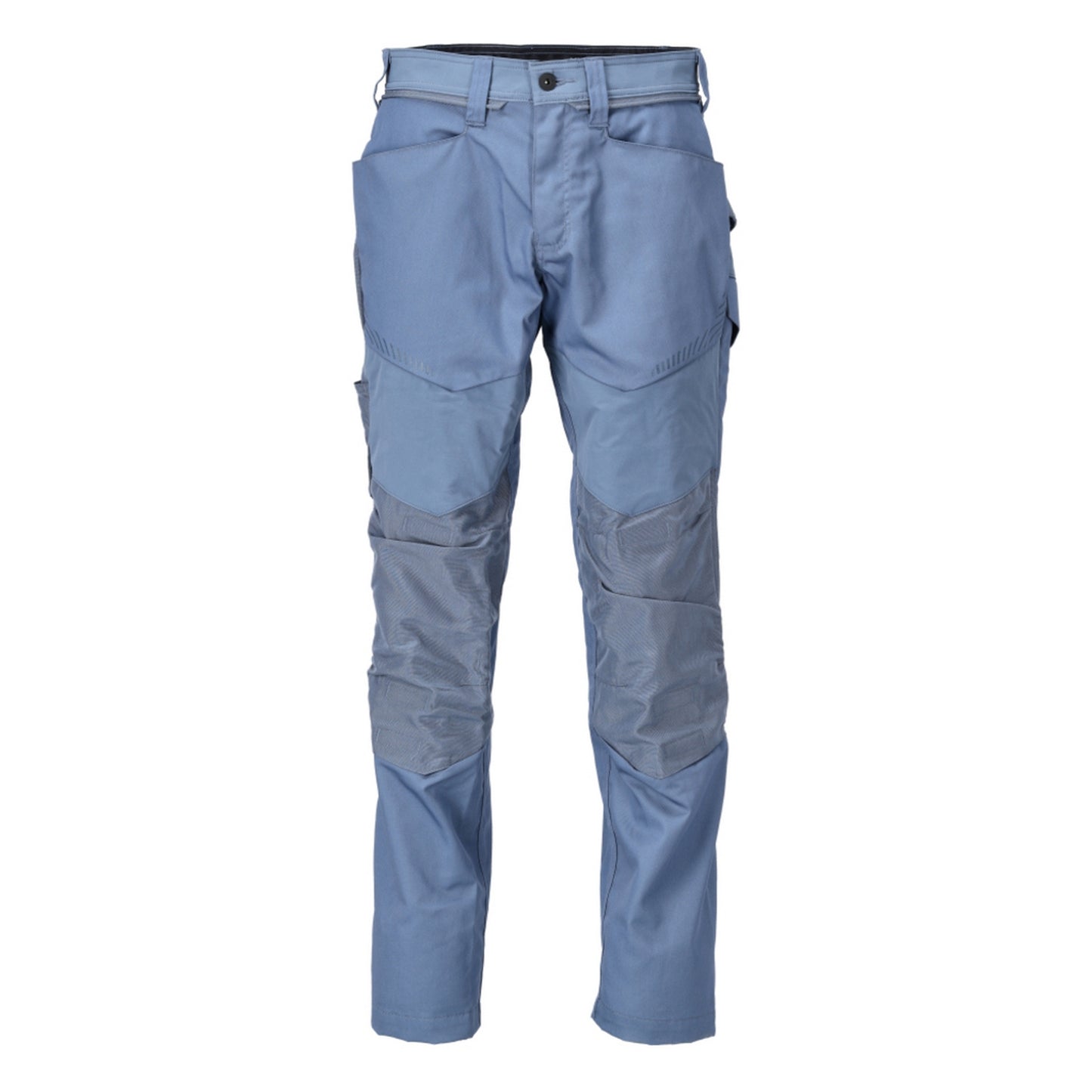 Stone Blue - Front - Mascot Mens Customised Colour Block Knee Pad Pockets Work Trousers